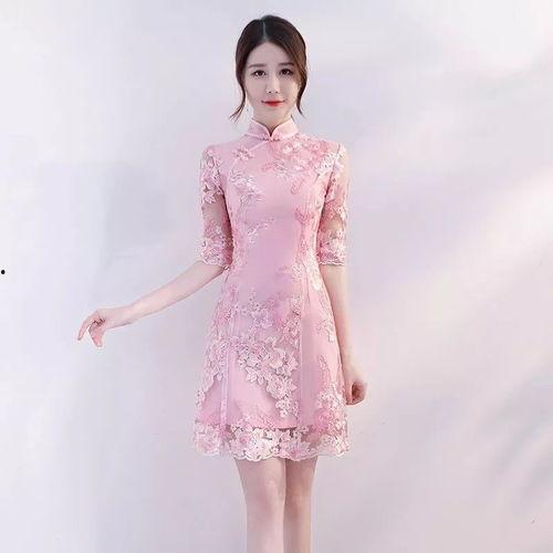 成人粉色旗袍图片欣赏视频